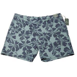 Mutual Weave Men's Blue Balsam Hibiscus Chino Board Shorts
